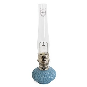 Aladdin Georgia Blue Genie II Oil Lamp for Shelf or Table, Indoor Emergency Lighting, Limited Edition in Blue Glass with Chrome or Brass Finish - 1 of 3