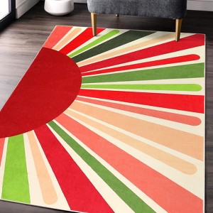 Area Rug for Living Room Machine Washable Modern Sun Rug - 1 of 4