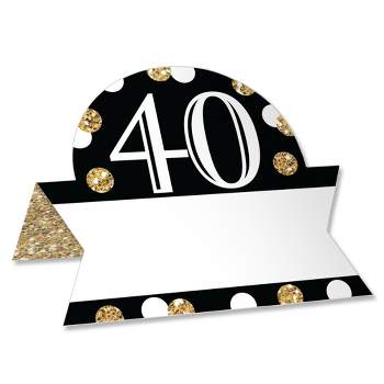 Big Dot of Happiness Adult 40th Birthday - Gold - Birthday Party Tent Buffet Card - Table Setting Name Place Cards - Set of 24