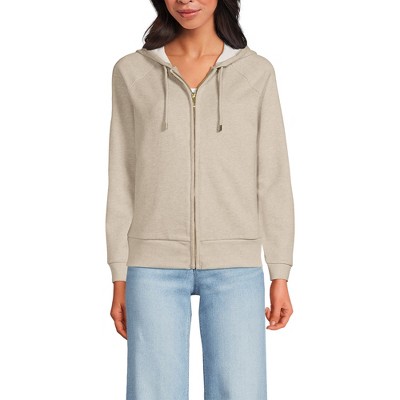 Lands' End Women's Serious Sweats Relaxed Long Sleeve Full Zip Hoodie Sweatshirt