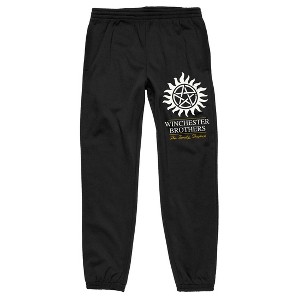 Supernatural Winchester Brothers The Family Business Men's Black Graphic Jogger Pants - 1 of 3