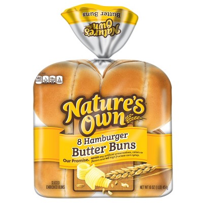 Nature's Own Butter Hamburger Buns - 8pk/16oz