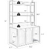 Large Modern Cat Litter Box Furniture Hidden Litter Box Furniture with Shelves & 2 Doors, Wooden Cat Washroom Cabinet with - 2 of 4