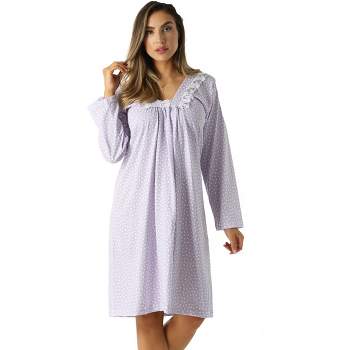 Women's Long Sleeve Cotton Nightgowns - Silverts