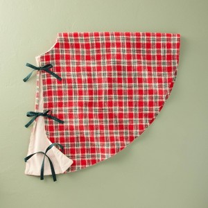 52" Plaid Chunky Woven Tree Skirt Vintage Red - Hearth & Hand™ with Magnolia - 1 of 3