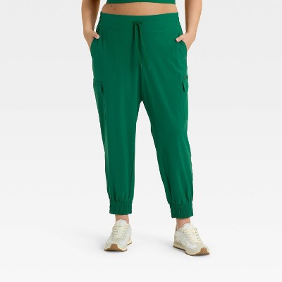 Women's Active Light Mid-Rise Cargo Jogger - All In Motion™ Dark Green