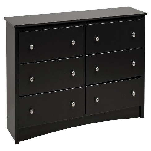 6 Drawer Dresser Black Prepac Target