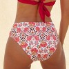 Women's Vibrant Floral Print High-Waisted Bikini Swim Bottoms - Cupshe - 3 of 4