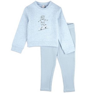 MiniMoi 2 Piece Toddler Boys "This Is How I Roll" Cotton Rich Legging Set - 1 of 4