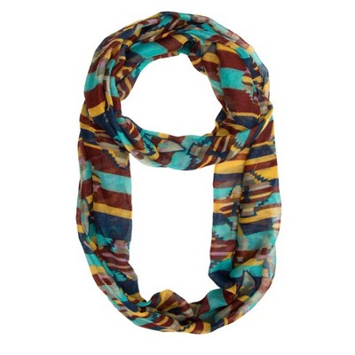 ShineHigh Mint Mara Cultural Print Infinity Scarf – Lightweight Fashion Accessory with Vibrant Design