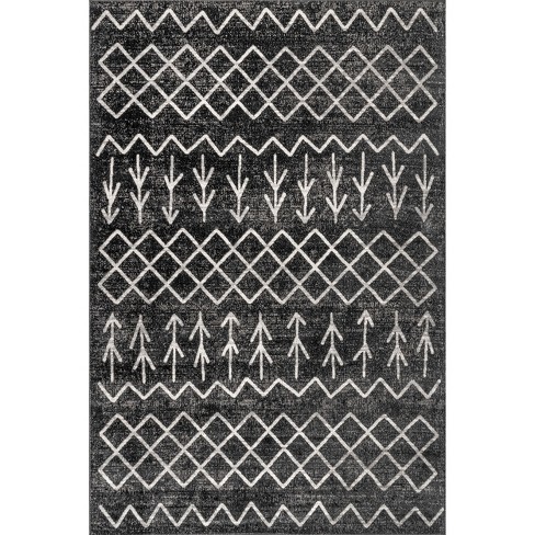 nuLOOM Casandra Machine Washable Moroccan Motif Area Rug - Grey 4' x 6