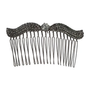 Unique Bargains Women's Bright Rhinestones Hair Comb Insertion Tools Black 1 Pc - 1 of 3