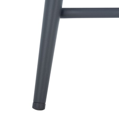 Denim Blue Velvet and Black Metal Counter Stool