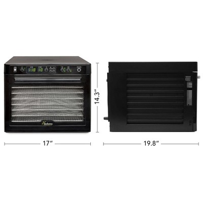 Sedona Black Stainless Steel Digital Food Dehydrator with Adjustable Thermostat