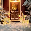 Outsunny Light Up Christmas Deer Family, Set of 3 Lighted Reindeer Christmas Decorations with 3 LED Light Modes, Stakes & Zip Ties for Outdoor, Gold - 2 of 4