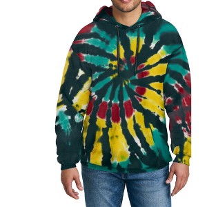 Mafoose Men's Casual Fleece Tie-Dye Pullover Hooded Long Sleeve Sweatshirt - 1 of 4