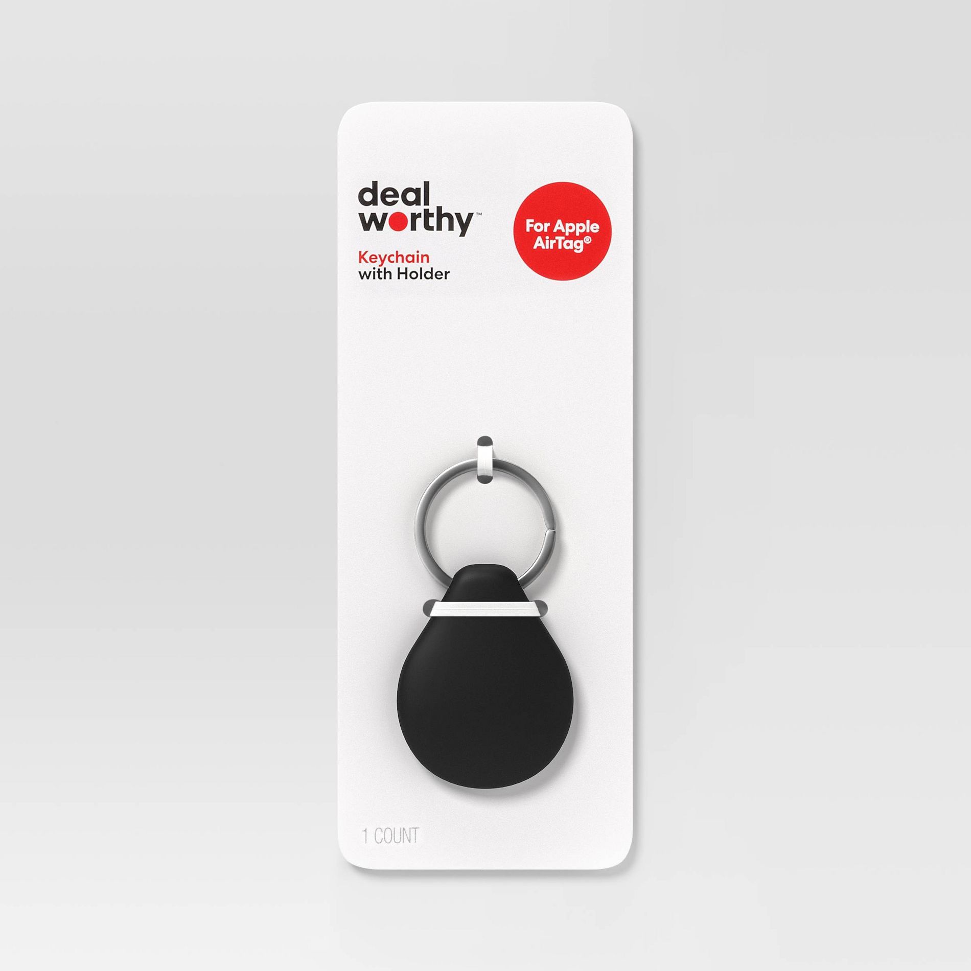 Apple AirTag Silicone Keychain - dealworthy™ Black