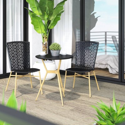 3pc Outdoor Dining Set - Black - TK Classics