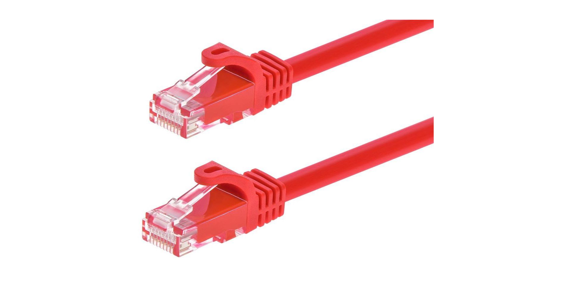 Monoprice Cat6 Ethernet Patch Cable - 7 Feet - Red | Network Internet Cord - RJ45, Stranded, 550Mhz, UTP, Pure Bare Copper Wire, 24AWG - Flexboot