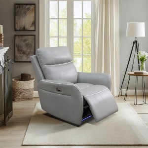 MAYEERTY Power Recliner Chair, Electric Reclining Chair with USB Charging, Adjustable Backrest for Living Room, Light Grey - 1 of 4
