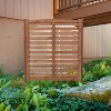 Gulches 3-Panel Outdoor Air Conditioner Fence 3-Section Outdoor Wooden Screen, Outside Wood Privacy Fence,Louver Brown - 4 of 4