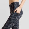 Hue Studio Women's Camo Print Mid-Rise Cotton Comfort Cell Phone Side Pocket Leggings - Gray - image 3 of 4