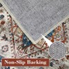 Washable Rug Vintage Boho Low Pile Non-Slip Foldable Ultra-Thin Carpet for Living Room Bedroom Guest Room Office - 4 of 4