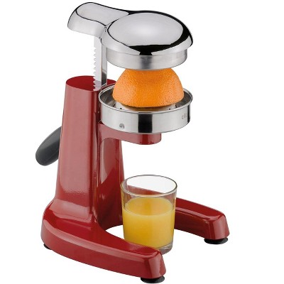 Compact Red Stainless Steel Lever Action Citrus Juicer
