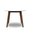Vynxaria Contemporary Dining Table, Smooth White Finish, Solid Wood Base,43" Diameter X 29.5" H, Round Pedestal Table for Kitchen & Dining Room,White - 3 of 4