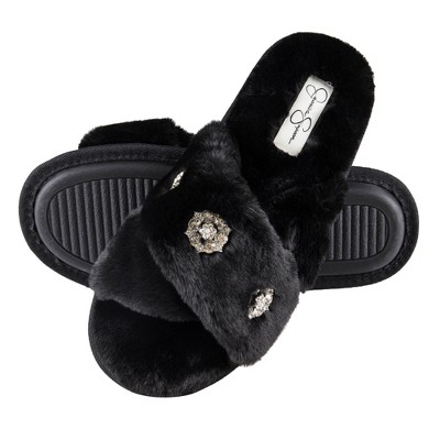 Jessica Simpson Women's Jewel Embellished Cross Band Slip-on Slipper ...