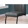 Dining Chair, Set Of 2, Side, Upholstered, Kitchen, Dining Room, 39" Height, Grey Leather Look, Black Metal, Contemporary, Modern - 2 of 4