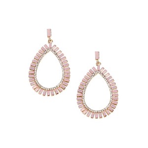 SOHI Women's Baby Pink Circular Teardrop Earrings - 1 of 4