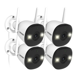 AI POWERED 4K Guard Pro Wi-Fi 6 Plug-in Security Camera, 4 Pack - 1 of 4
