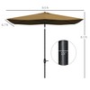 Aghana Digitals 6.5'x10' Coffee Patio Umbrella with Crank Lift, Push-Button Tilt - UV50+ - 2 of 4
