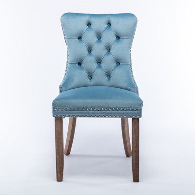 NicBex Dining Chair Set of 2 Modern Upholstered Velvet Fabric Tufted Side Chair with Wood Legs Dining Room Furniture