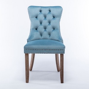 NicBex Dining Chair Set of 2 Modern Upholstered Velvet Fabric Tufted Side Chair with Wood Legs Dining Room Furniture - 1 of 4