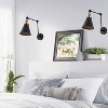 (Set of 2) 7" LED Rover Adjustable Classic Glam Arm Metal Wall Sconce Black/Brass - JONATHAN Y: ETL Listed, Cone Shade, Hardwired - 2 of 4