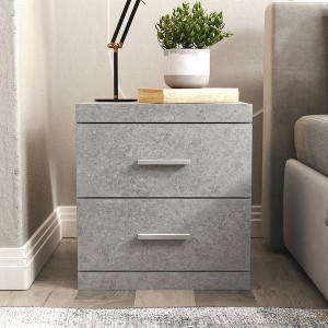 Galano Carmelo 2 Drawers Concrete Cool Grey Nightstand (20.3 in. H x 18.9 in. W x 16.3 in. D) - 1 of 4