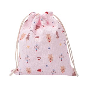 Unique Bargains Happy Drawstring Makeup Bag Pink 1 Pc - 1 of 4