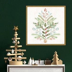 Amanti Art 22"x22" Elegant Holiday V by Veronique Charron Framed Canvas Wall Art Print - 1 of 4