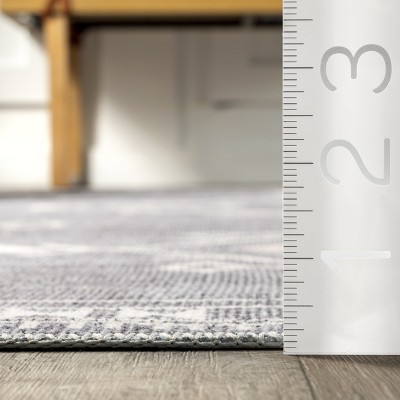 Evalyn Southwestern 5' x 8' Gray Ultra Thin Washable Rug