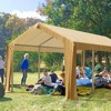 10'x20' Heavy-Duty Carport Canopy – Portable Garage Shelter with Removable Side Windows & 5 Access Doors, Waterproof Outdoor Storage for Vehicles - 3 of 4