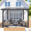 CLIHOME 10 ft. x 8 ft. Aluminum Sloped Roof Patio Cover Outdoor Pergola with UV Protection and Rust-Resistant Patio Canopy - 3 of 4