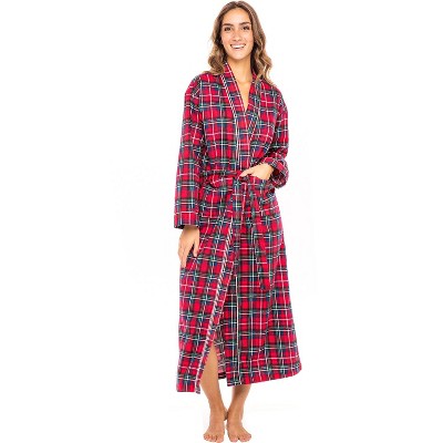 Alexander Del Rossa Women's Classic Cotton Flannel Robe With Pockets ...