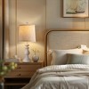 ROTTOGOON 22" Traditional Table Lamp Set of 2, Rustic Farmhouse for Living Room Bedroom, Vintage Bedside Nightstand Lamps with Linen Shades - 4 of 4