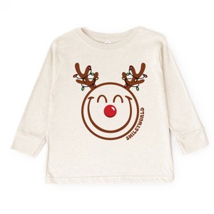 SmileyWorld Reindeer Lights - Toddler Long Sleeve Graphic Tee and Youth Long Sleeve Graphic T-Shirt - 1 of 3