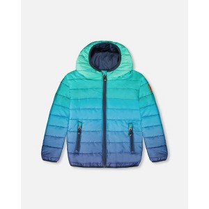 Deux par Deux Boy Quilted Mid-Season Jacket Green and Blue Gradient - 1 of 4