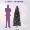 Artificial Halloween Christmas Tree with Sturdy Metal Stand & Realistic Branch Tips, Slim Skinny Xmas Holiday Decoration - 2 of 4