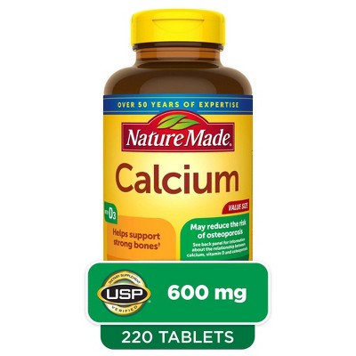 Nature Made Calcium 600 mg Tablets with Vitamin D3 - 220ct