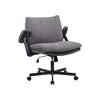 Kumasinova Modern Ergonomic Desk Chair with Wide Seat & Flip-Up Armrests,Upholstered Office Chair with Wheels,Swivel Chair for Home Office - 4 of 4